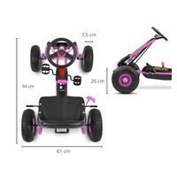 DRUGA JAKOŚĆ Dziecięcy Gokart na pedały Milly Mally Thor różowy