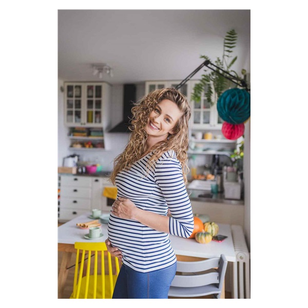 Bluzka ciążowa i do karmienia Milk Shirt milk & love biało-granatowe paski