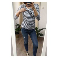 Bluzka ciążowa i do karmienia Milk Shirt milk & love biało-granatowe paski