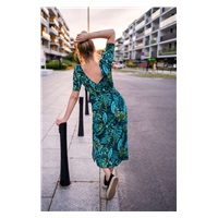 Sukienka ciążowa i do karmienia Two Ways LONG milk & love zielono niebieska