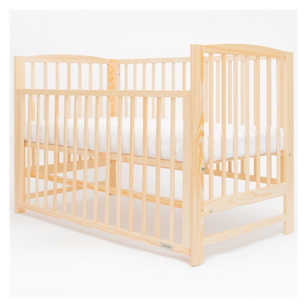 Łóżeczko dla dzieci New Baby LILLY z opuszczalnym bokiem naturalne