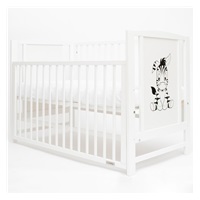 Łóżeczko dla dzieci New Baby BEA Zebra z opuszczalnym bokiem białe