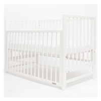Łóżeczko dla dzieci New Baby BASIC z opuszczalnym bokiem białe