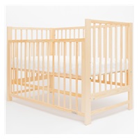 Łóżeczko dla dzieci New Baby BASIC z opuszczalnym bokiem naturalne