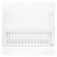 Łóżeczko dla dzieci New Baby POLLY Zebra z opuszczalnym bokiem białe