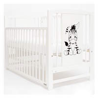 Łóżeczko dla dzieci New Baby POLLY Zebra z opuszczalnym bokiem białe