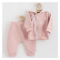 Niemowlęce spodnie dresowe i bluza New Baby Animals Cat old pink