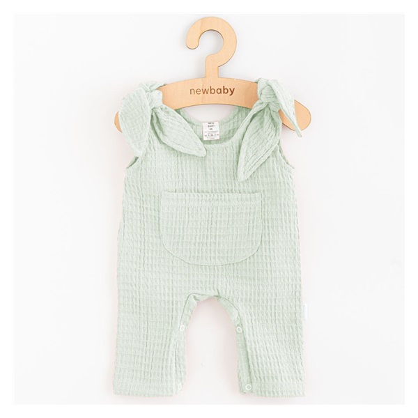 Ogrodniczki muślinowe dla niemowląt New Baby Comfort clothes szałwa