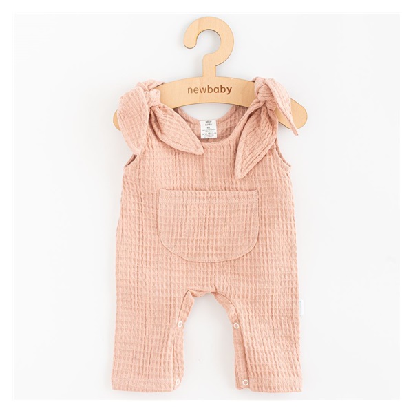 Ogrodniczki muślinowe dla niemowląt New Baby Comfort clothes różowy