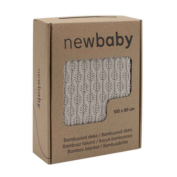 Kocyk bambusowy New Baby ze wzorem 100x80 cm light grey