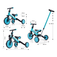 Rowerek Milly Mally 4w1 Optimus Plus z rączką blue