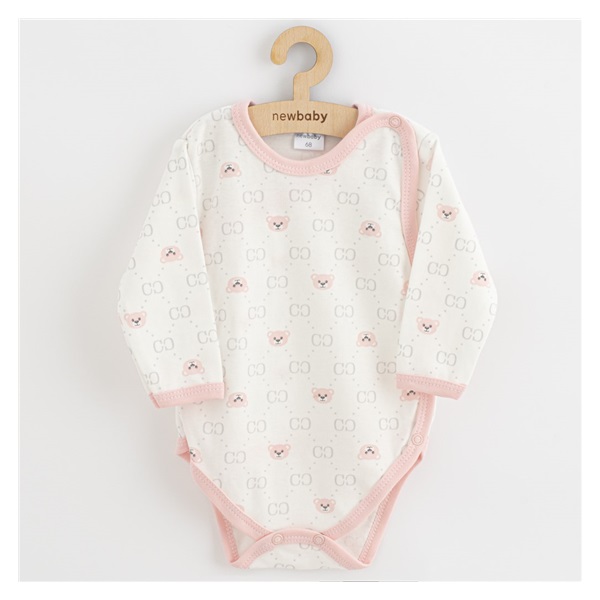 Niemowlęce całorozpinane body New Baby Classic II miś różowy