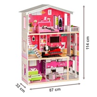 Drewniany domek dla lalek - Rezydencja Malibu ECOTOYS