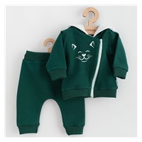 Niemowlęce spodnie dresowe i bluza New Baby Animals Cat zielony