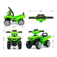 Dziecięcy jeździk z dźwiękiem Quad Milly Mally Monster Green