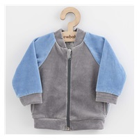 Niemowlęca bluza welurowa New Baby Suede clothes szaro niebieki