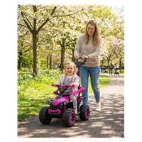 Dziecięcy jeździk z rączką Baby Mix Mega różowy