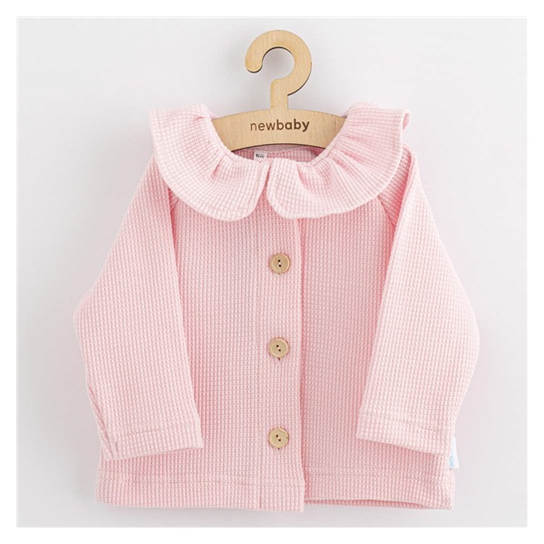 Niemowlęcy kaftanik zapinany na guziki  New Baby Luxury clothing Laura różowy