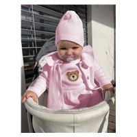 Niemowlęcy kaftanik zapinany na guziki  New Baby Luxury clothing Laura różowy