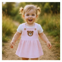 Niemowlęca sukieneczka na szelkach New Baby Luxury clothing Laura różowa