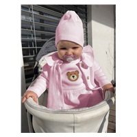 Dziecięca bawełniana czapka New Baby Luxury clothing różowa