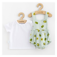 Muślinowy komplecik dla niemowląt Szorty i Koszulka New Baby Avocado