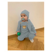 Dziecięca bawełniana czapka New Baby Luxury clothing szara