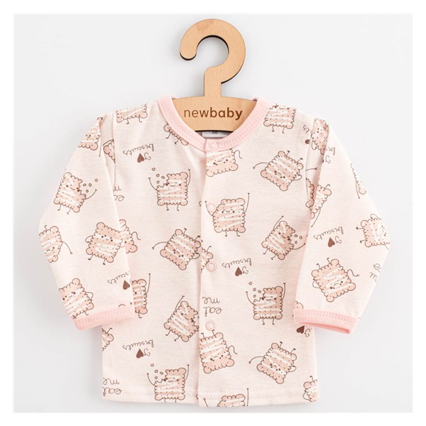 Niemowlęcy bawełniany kaftan New Baby Biscuits różowy