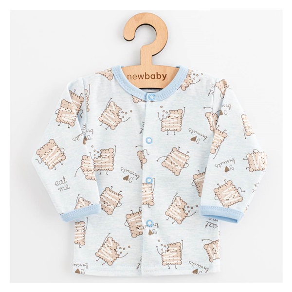 Niemowlęcy bawełniany kaftan New Baby Biscuits niebieski