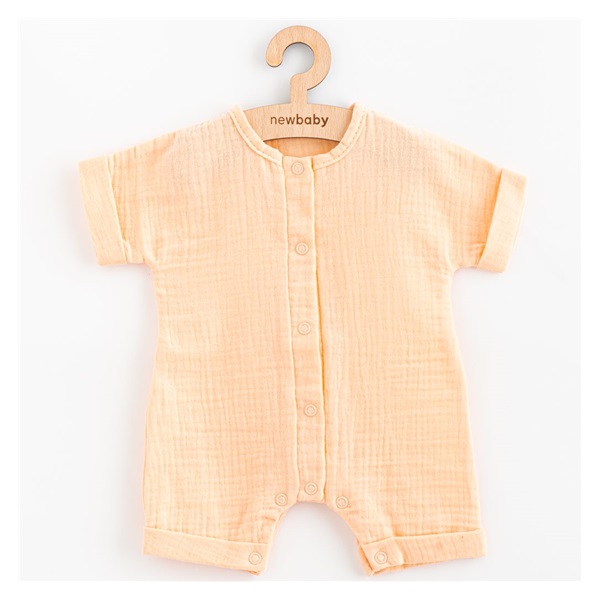 Niemowlęcy letni muślinowy pajac New Baby Leny peach