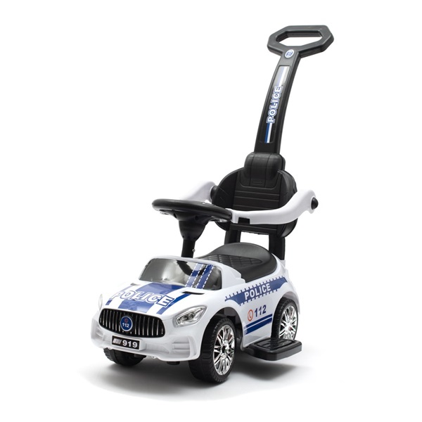 Dziecięcy jeździk z dźwiękiem Baby Mix POLICE biały (USZKODZONE OPAKOWANIE)