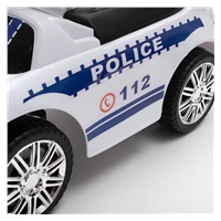 Dziecięcy jeździk z dźwiękiem Baby Mix POLICE biały (USZKODZONE OPAKOWANIE)