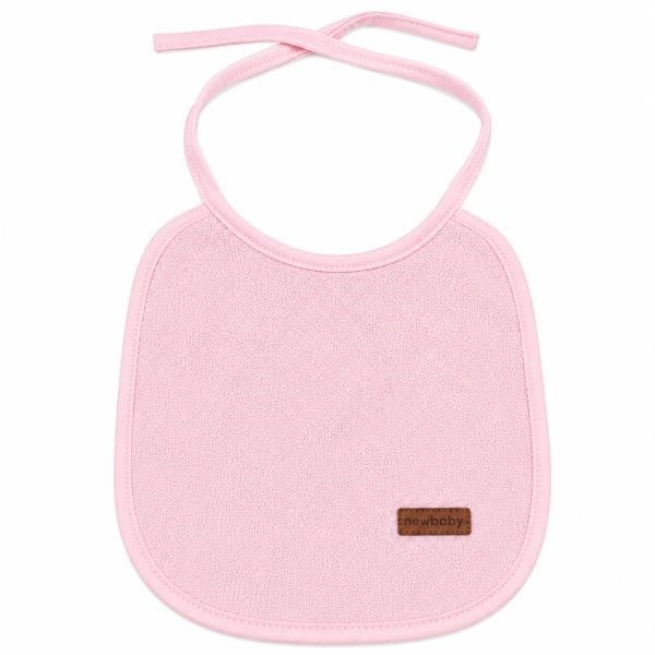 Dziecięcy śliniak frotte podszyty PVC New Baby różowy
