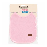 Dziecięcy śliniak frotte podszyty PVC New Baby różowy