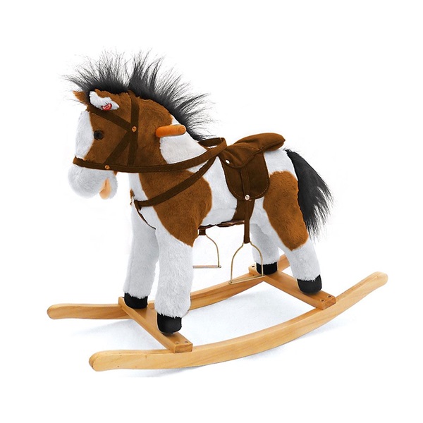Konik na biegunach z melodią Milly Mally Łatek dark-brown