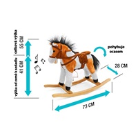 Konik na biegunach z melodią Milly Mally Łatek dark-brown