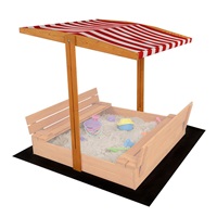 Daszek do drewnianej piaskownicy dla dzieci Baby Mix 120x120 cm czerwono biały