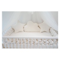 Velvetowy zestaw do łóżeczka ochraniacz + poduszki Belisima ecru