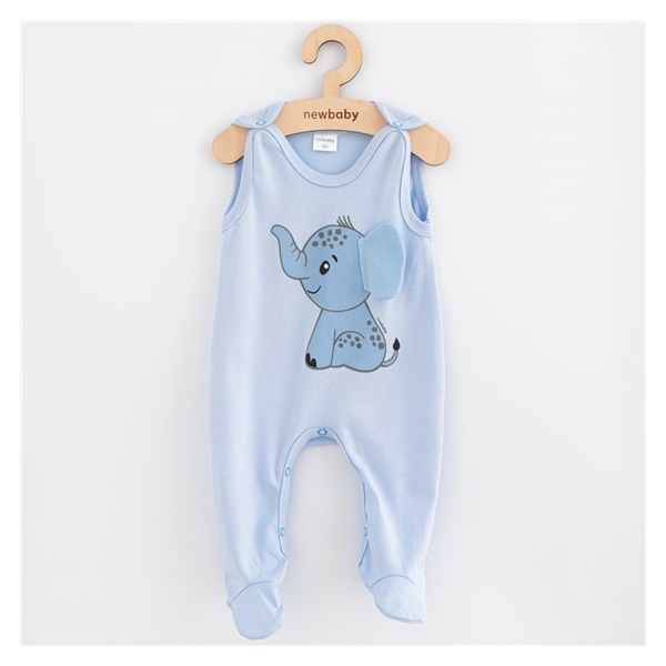 Niemowlęce bawełniane śpiochy New Baby Happy Elephant blue