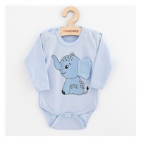 Body niemowlęce z długim rękawem New Baby Happy Elephant blue