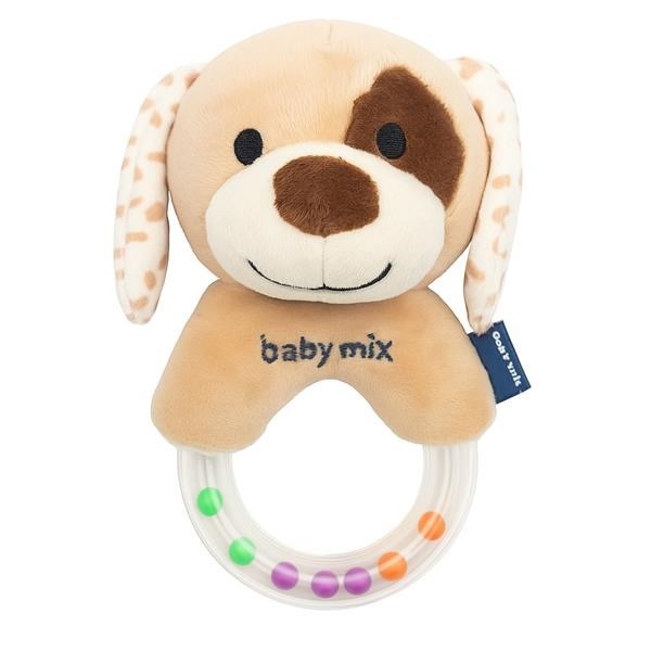 Grzechotka pluszowa Baby Mix – brązowy piesek