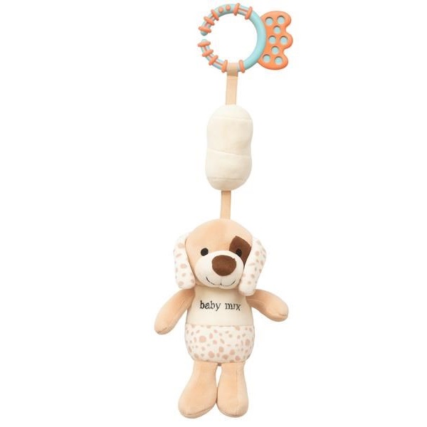Edukacyjna zabawka pluszowa pozytywką i klipsem Baby Mix pies brązowy