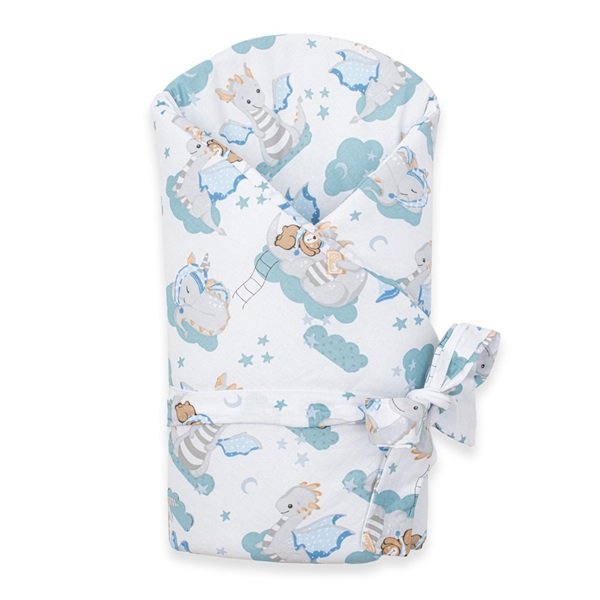 Rożek bawełniany New Baby Smok 80x80 cm
