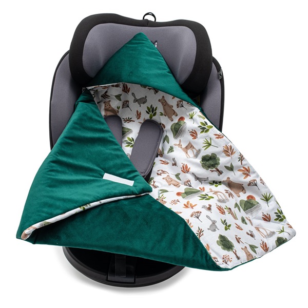 Ocieplany otulacz do fotelika samochodowego New Baby green