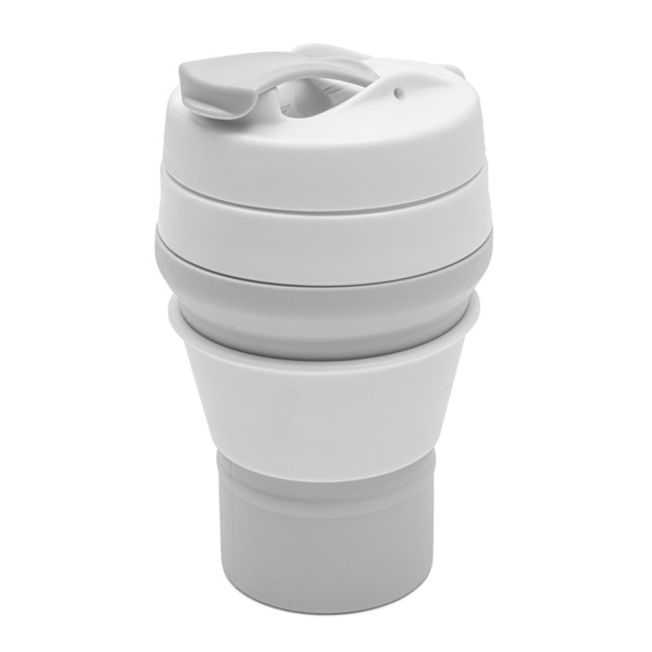 Silikonowy składany kubek 350 ml 2w1 New Baby - Szary