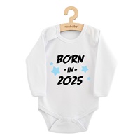 Dziecięce body z nadrukiem New Baby BORN IN 2025 blue