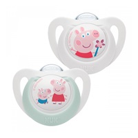 Silikonowy smoczek NUK Star Peppa Pig 0-6m  2 szt