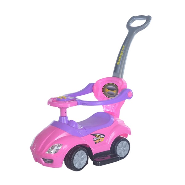 Dziecięcy jeździk z rączką 3w1 Baby Mix Mega Car różowy (USZKODZONE OPAKOWANIE)