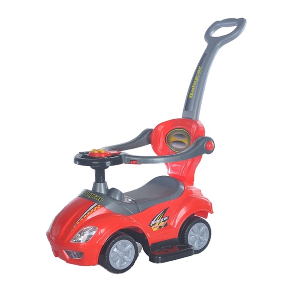 Dziecięcy jeździk z rączką 3w1 Baby Mix Mega Car czerwony (USZKODZONE OPAKOWANIE)