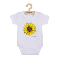 Body dziecięce z nadrukiem New Baby Sunflower - krótki rękaw